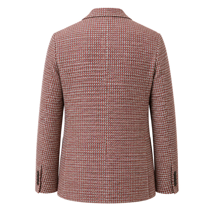 Linen-Cotton Textured Sport Coat in Red Multi