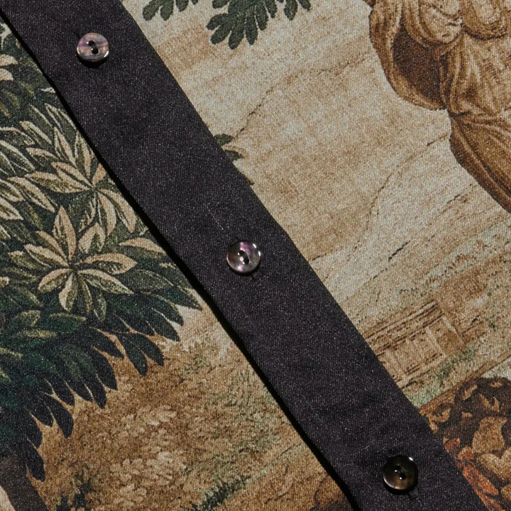 Eulalie Print Placement Blouse in Multi Scenic Tapestry Print