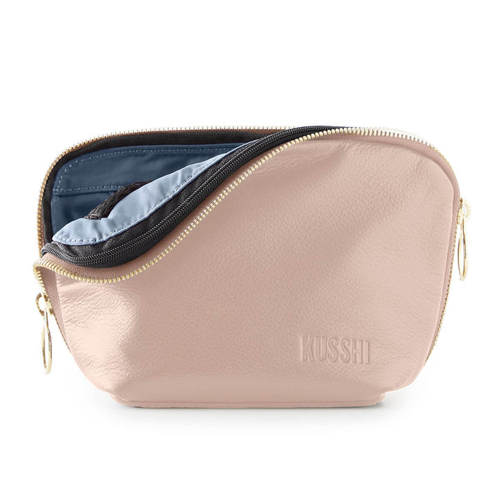 Everyday Cosmetic Bag Leather Blush/Grey - No Color - NONE