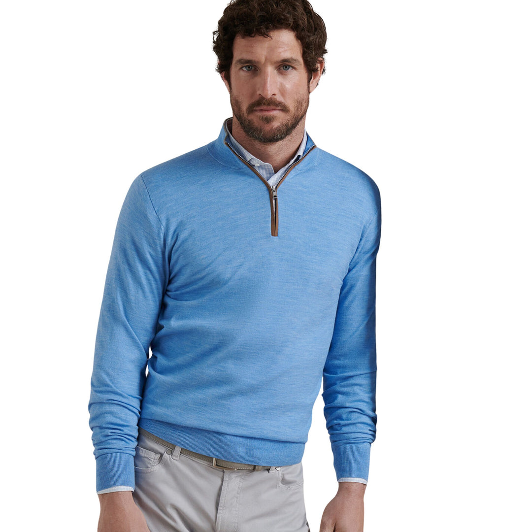 Excursionist Flex Quarter-Zip Sweater, Blue Topaz