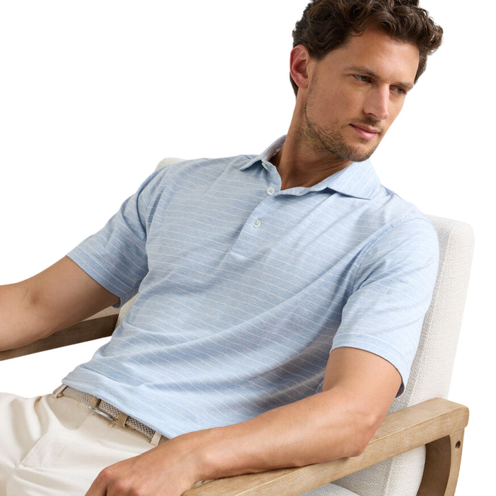 Excursionist Flex Striped Polo in Blue Frost