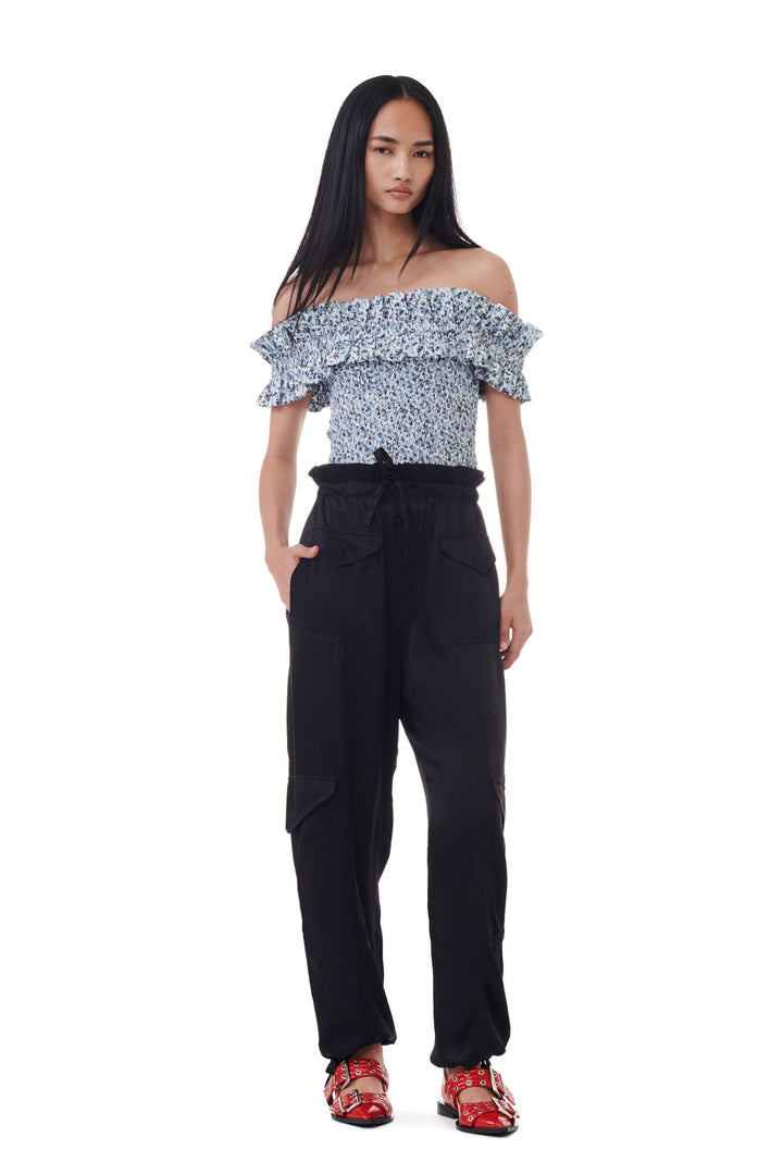 Washed Satin Pocket Pants