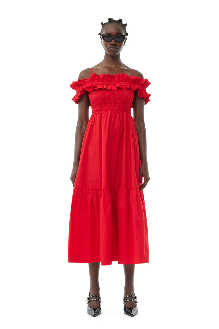 Racing Red Poplin Dress