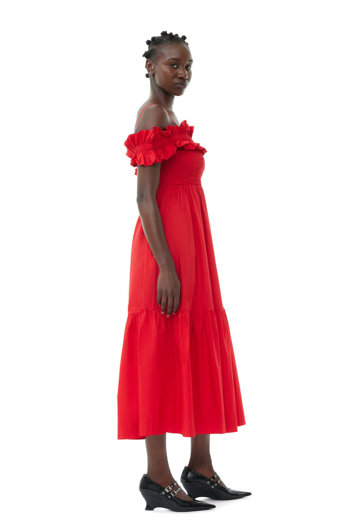 Racing Red Poplin Dress