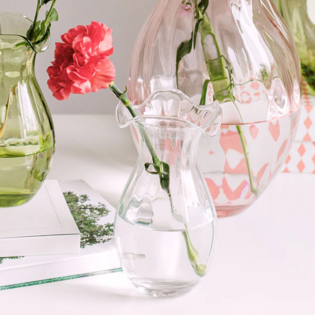 Clear Vertical Fluted Small Vase
