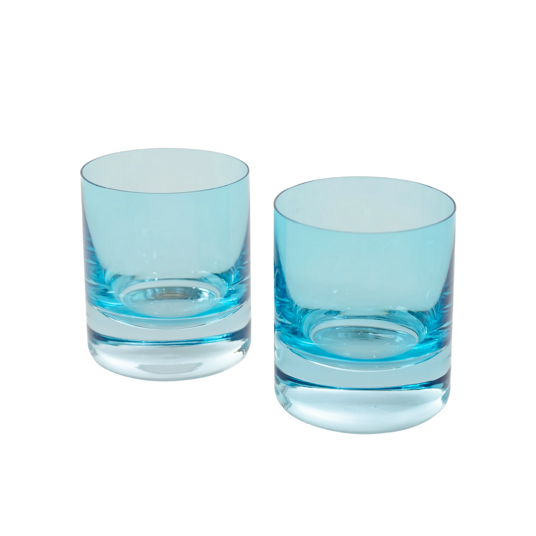 Colored Rocks Glass Ocean Blue