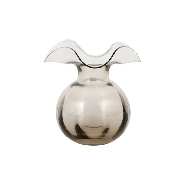 Hibiscus Glass Gray Bud Vase