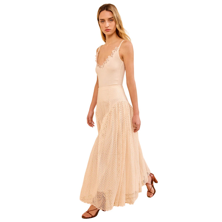 Faun Eyelet Cotton Skirt in Cowrie