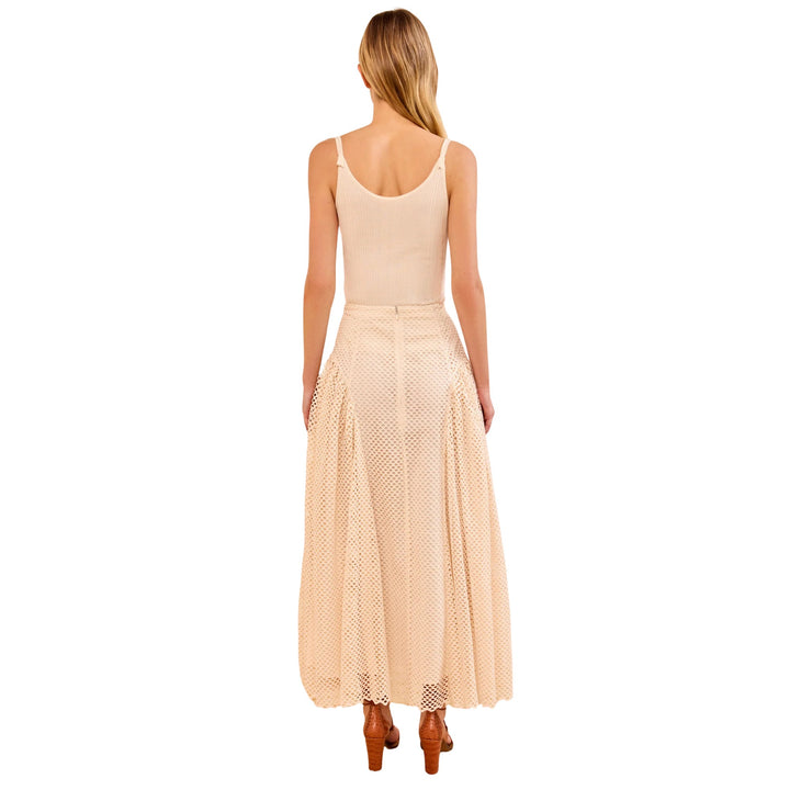 Faun Eyelet Cotton Skirt in Cowrie
