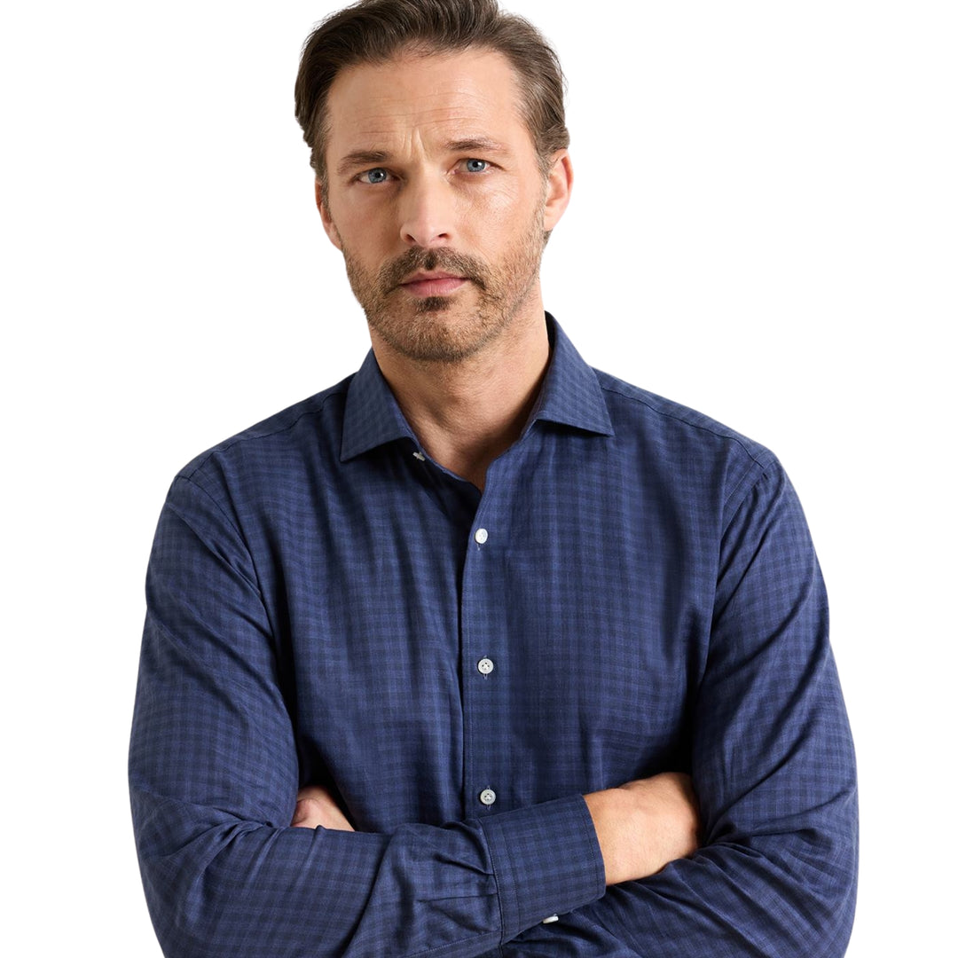 Felix Cotton Sport Shirt in Navy