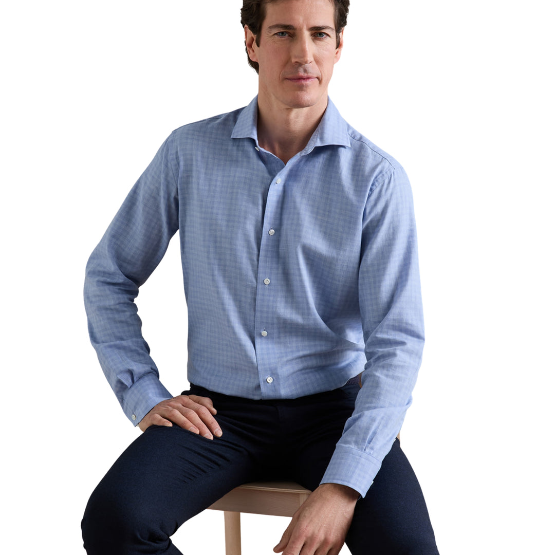 Felix Cotton Sport Shirt in Windy Blue