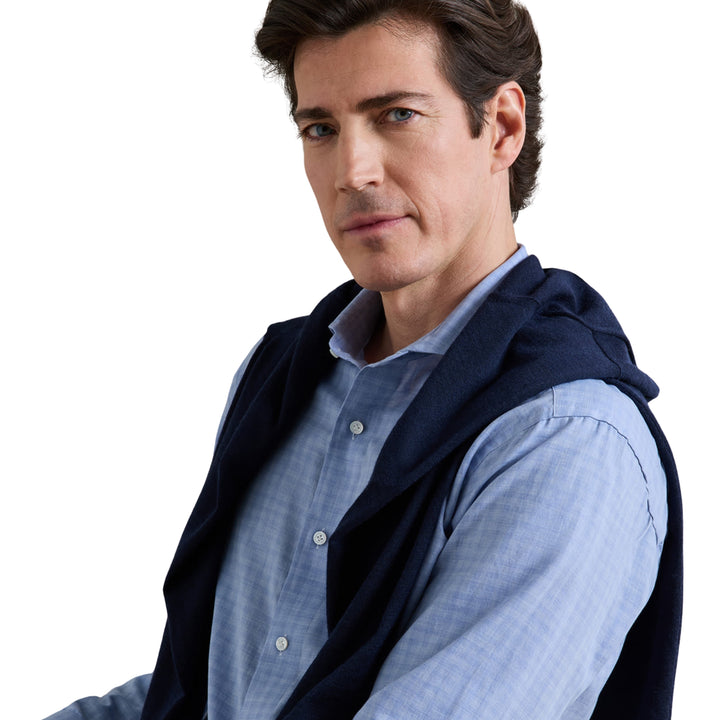 Felix Cotton Sport Shirt in Windy Blue
