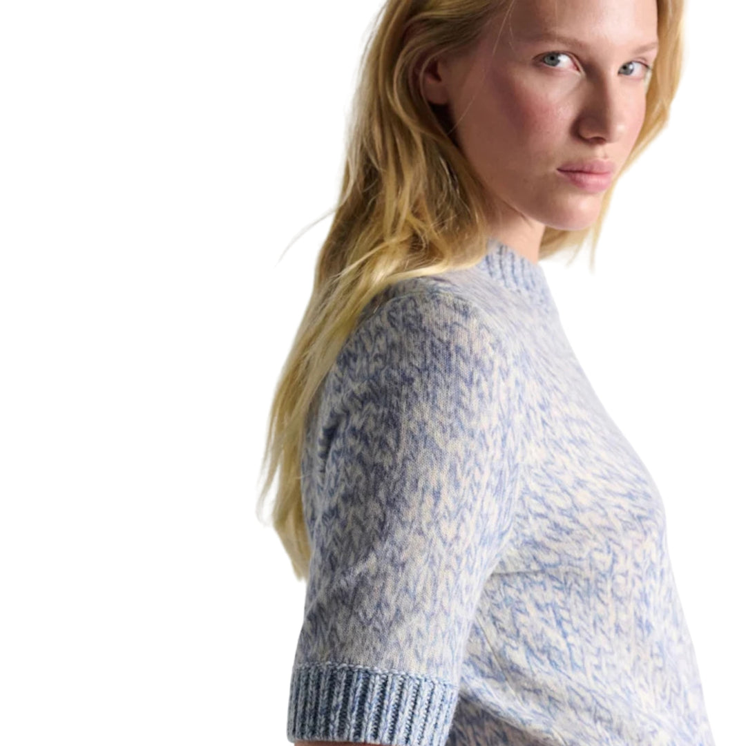 Fine Colortwist Statements Pullover in Blue Mouline
