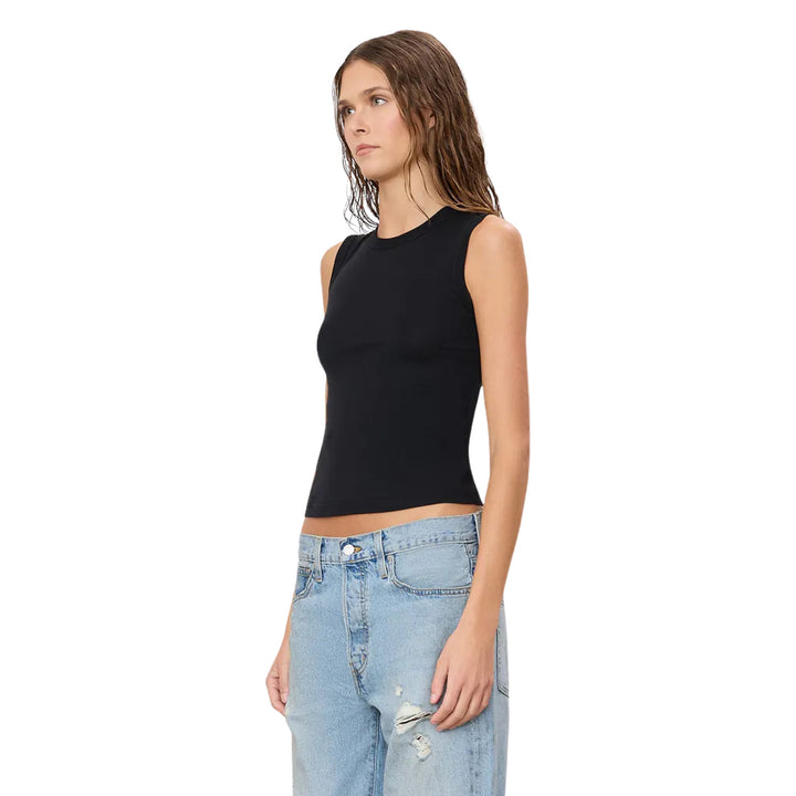 Fitted Muscle Tank in Black