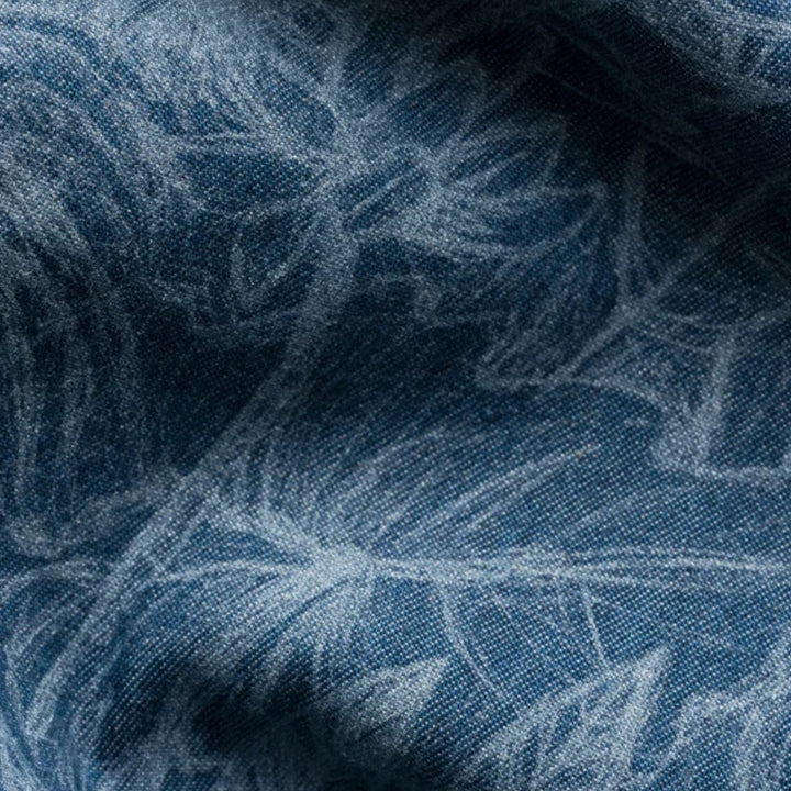 Floral Denim Print Shirt in Blue