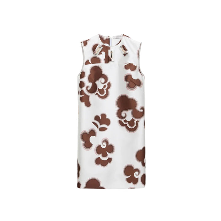 Floral Statement Dress in Offwhite Chocolate