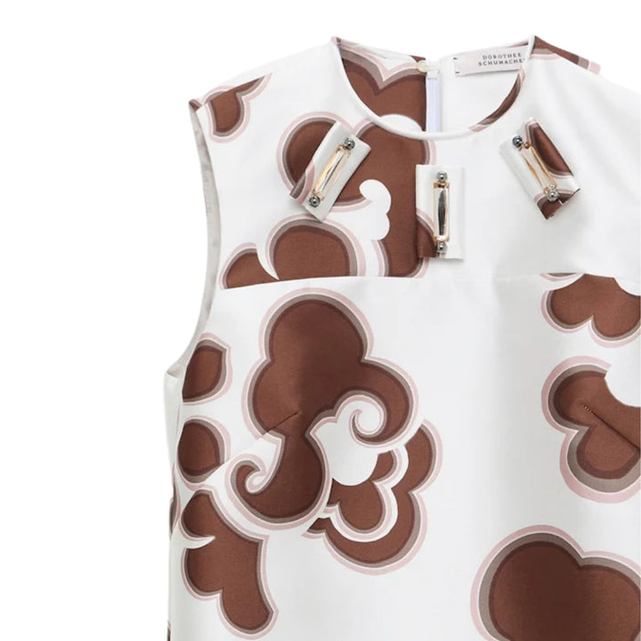 Floral Statement Dress in Offwhite Chocolate