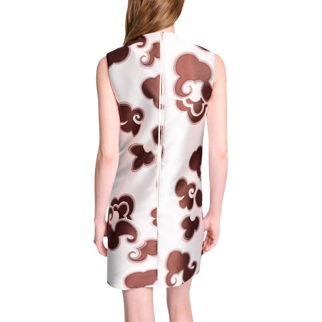 Floral Statement Dress in Offwhite Chocolate