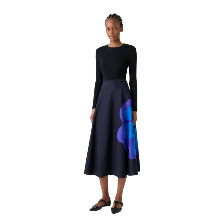 Flower Print Midi Skirt