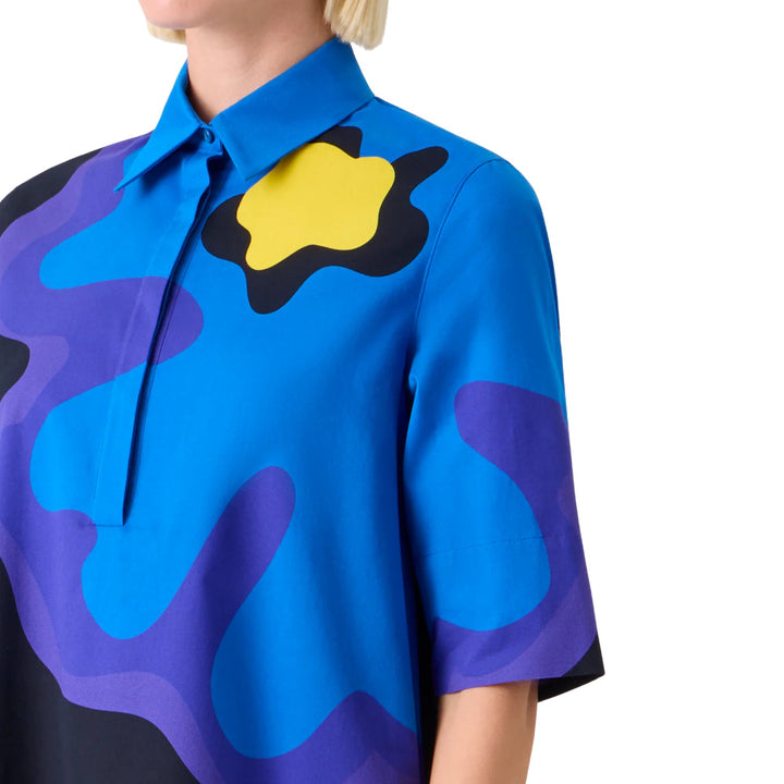 Flower Print Short Shirtdress