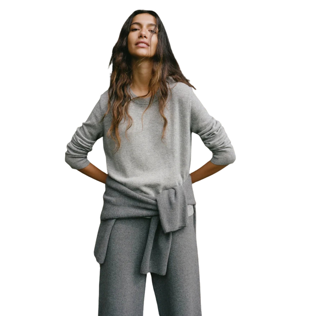 Flynn Cashmere Crewneck in Grey