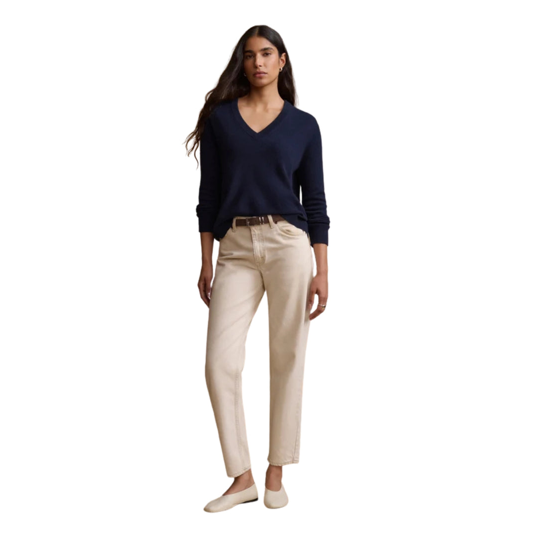 Flynn Cashmere V-Neck in Dark Navy
