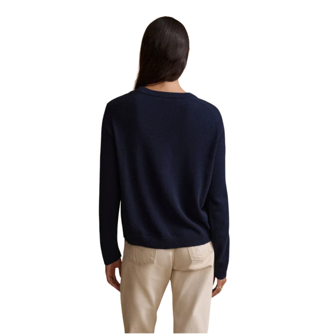 Flynn Cashmere V-Neck in Dark Navy