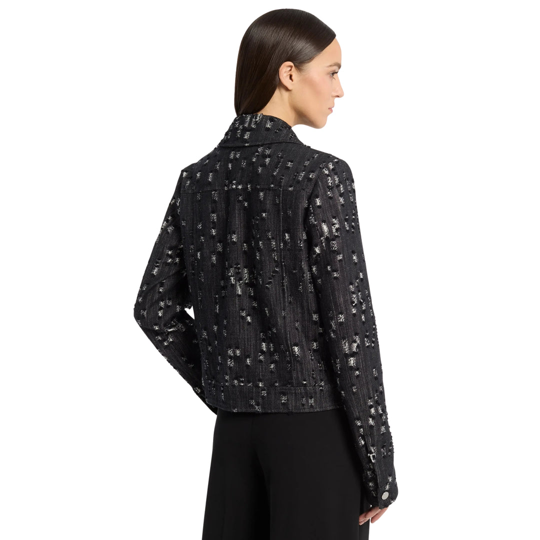 Frayed Jean Jacket in Black