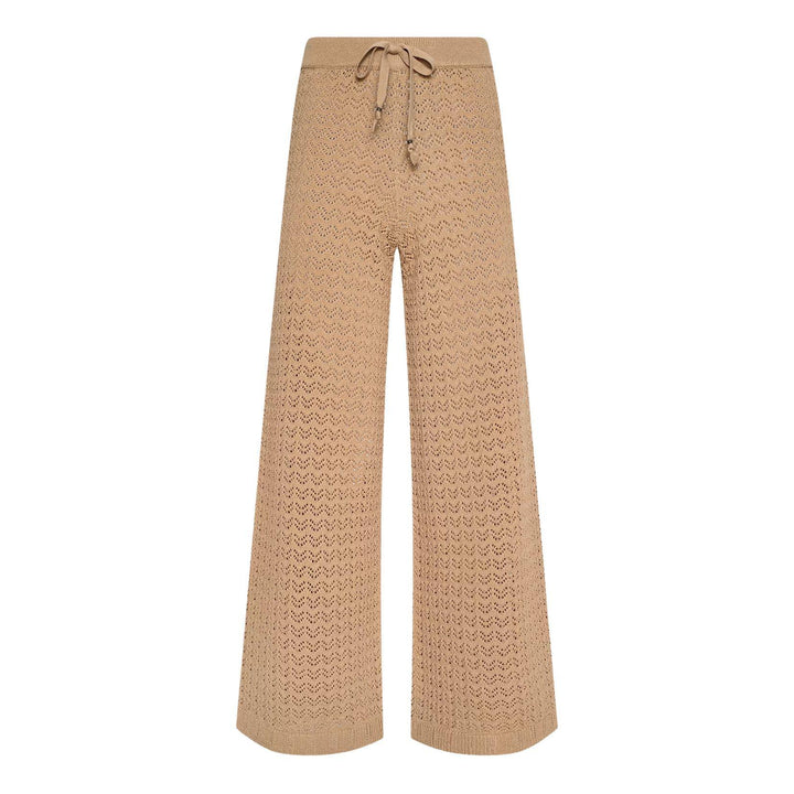 Gaelle Pointelle Knit Pant in Light Cappuccino