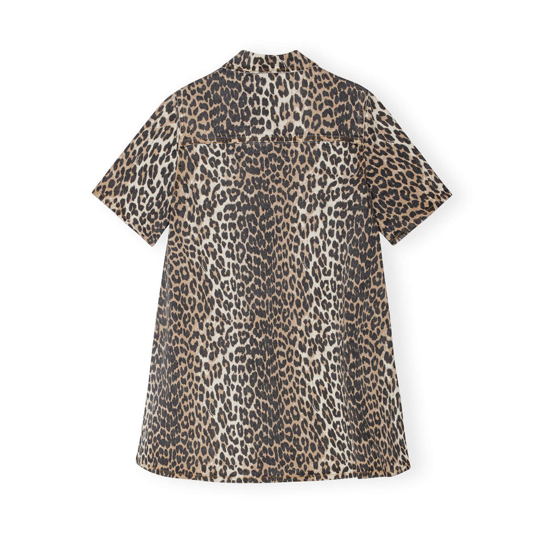 Print Denim Mini Dress