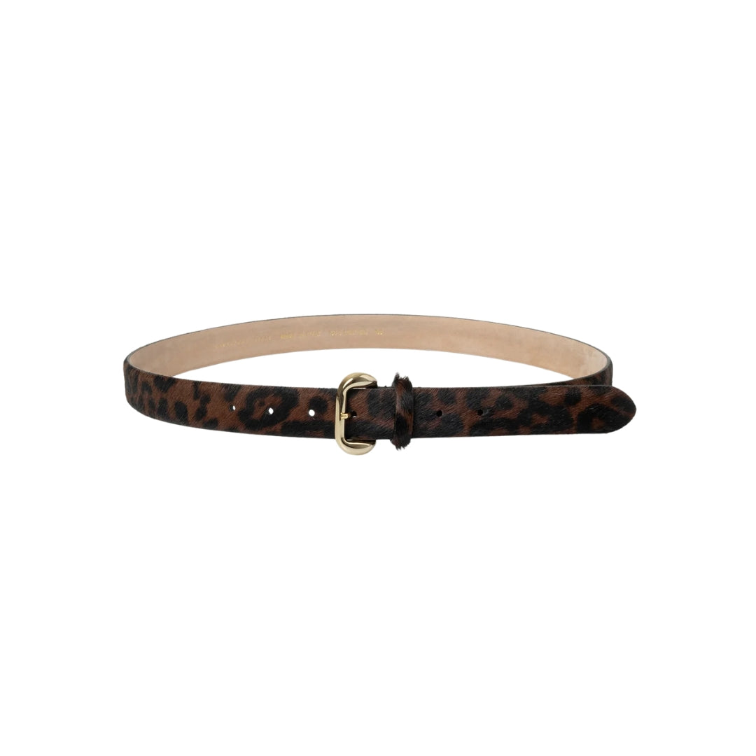 Gavazzeni Hana Horsy Leather Belt in Leopard, front