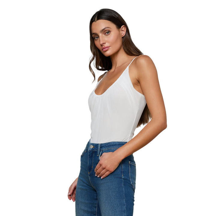 Gelina Ruched Bodysuit in White