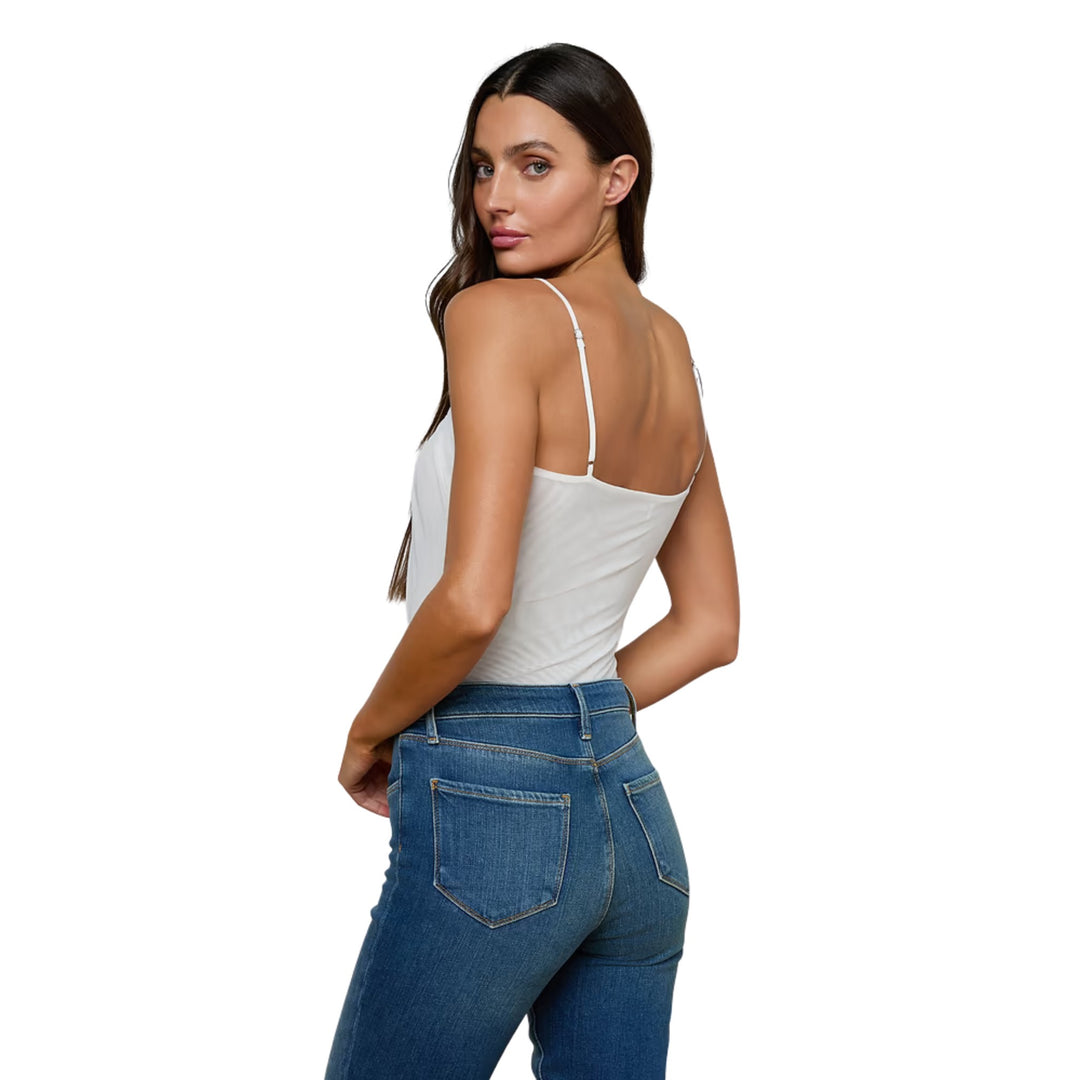 Gelina Ruched Bodysuit in White
