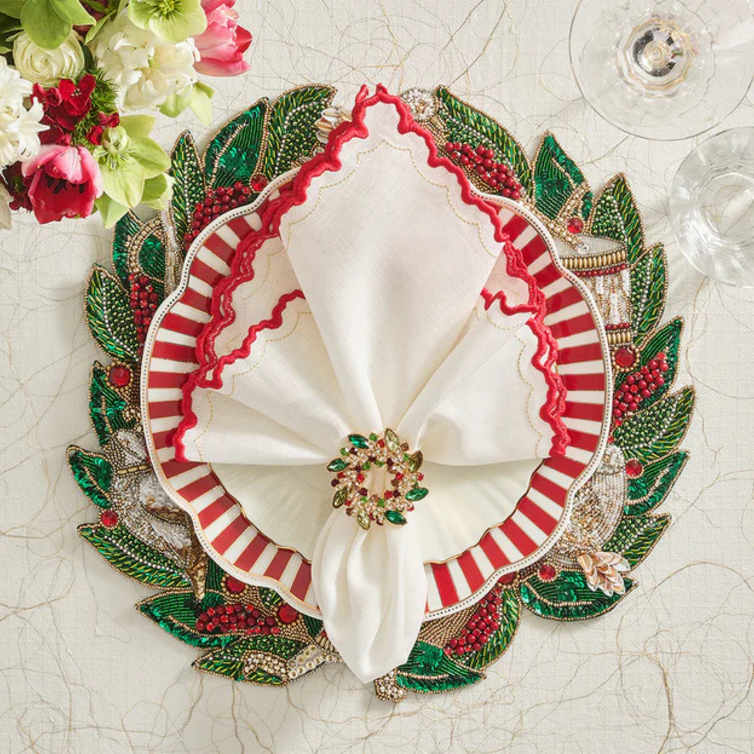 Gem Wreath Napkin Ring - Set of 4