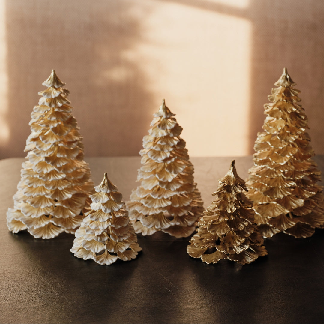 Ginkgo Gold Frost Christmas Tree in Small