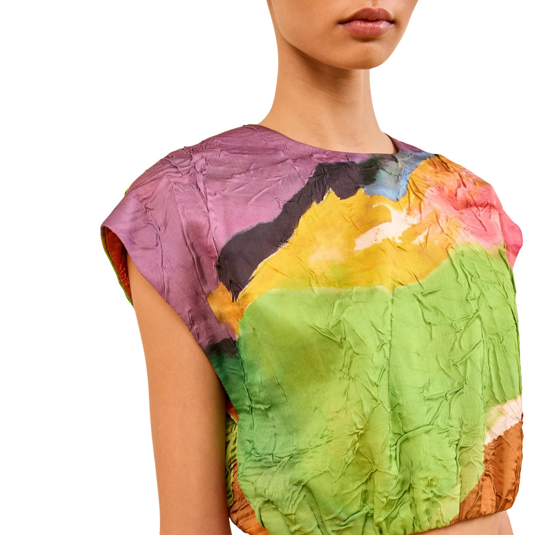 Gisella Satin Crop Top in Nature Abhors A Vacuum