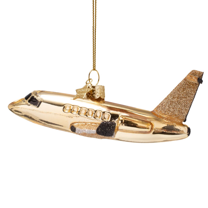 Gold Airplane Ornament