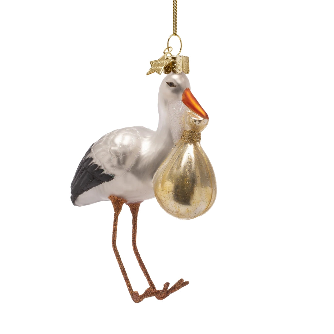 Gold Stork Ornament
