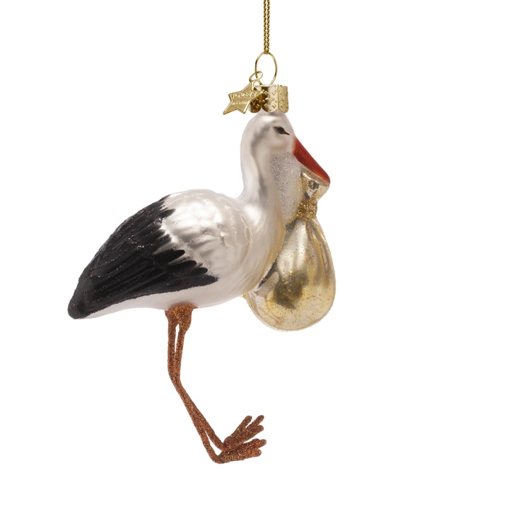Gold Stork Ornament