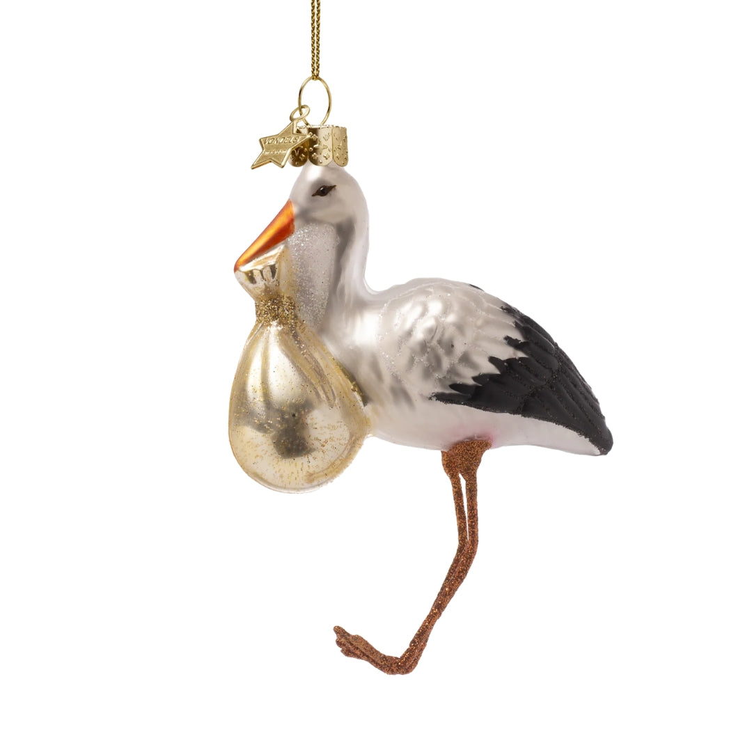 Gold Stork Ornament