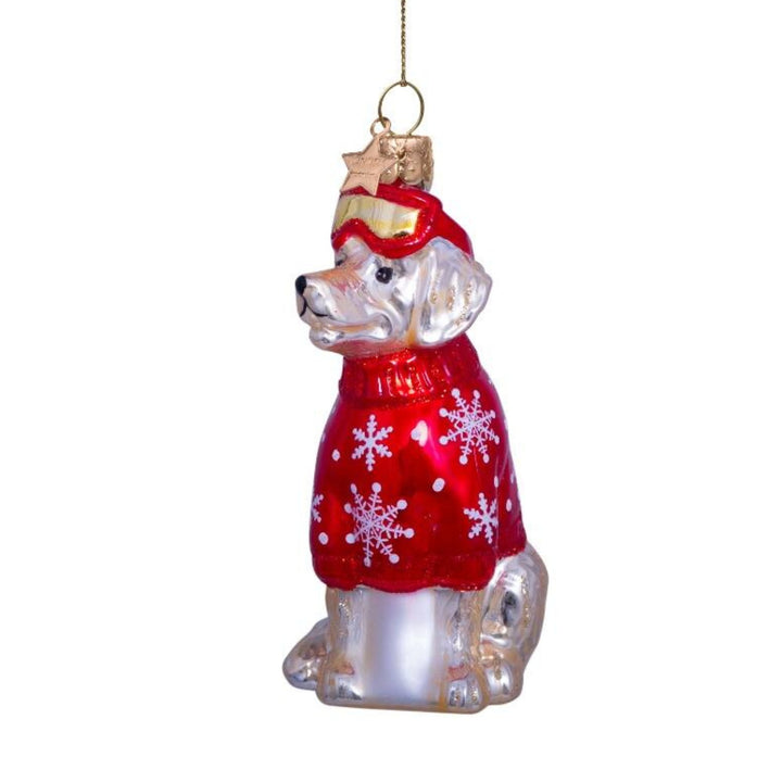 Golden Retriever with Red Ski Outfit Ornament