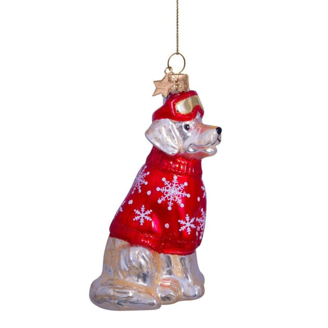 Golden Retriever with Red Ski Outfit Ornament