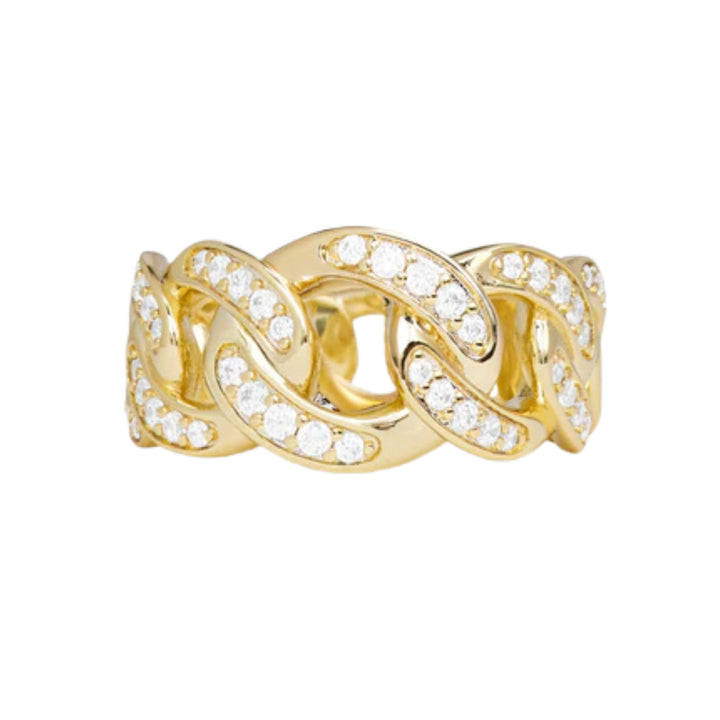 Graduated Pave Julian Ring - Gold/White