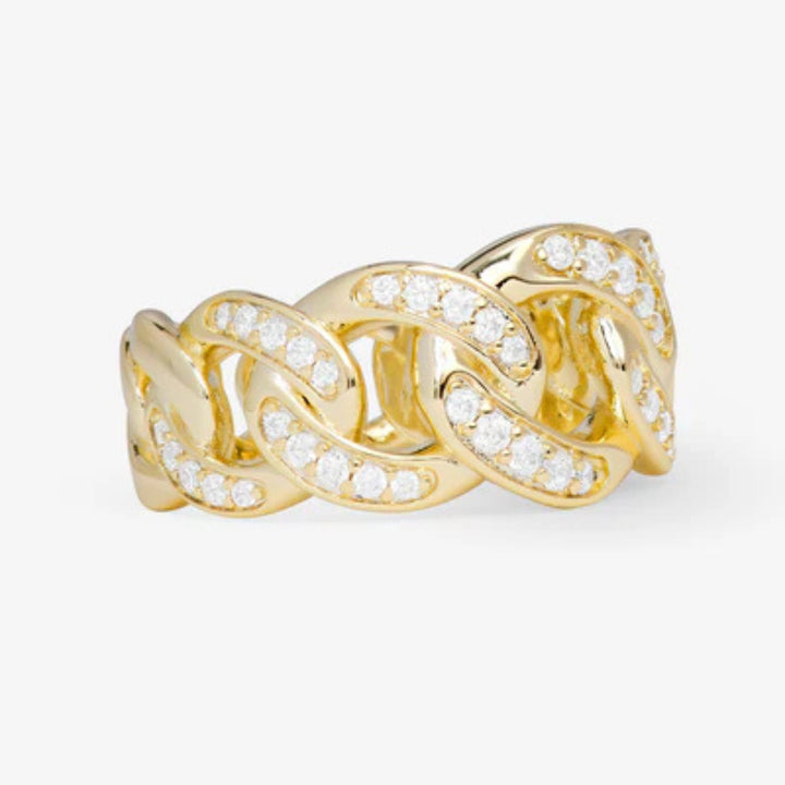Graduated Pave Julian Ring - Gold/White