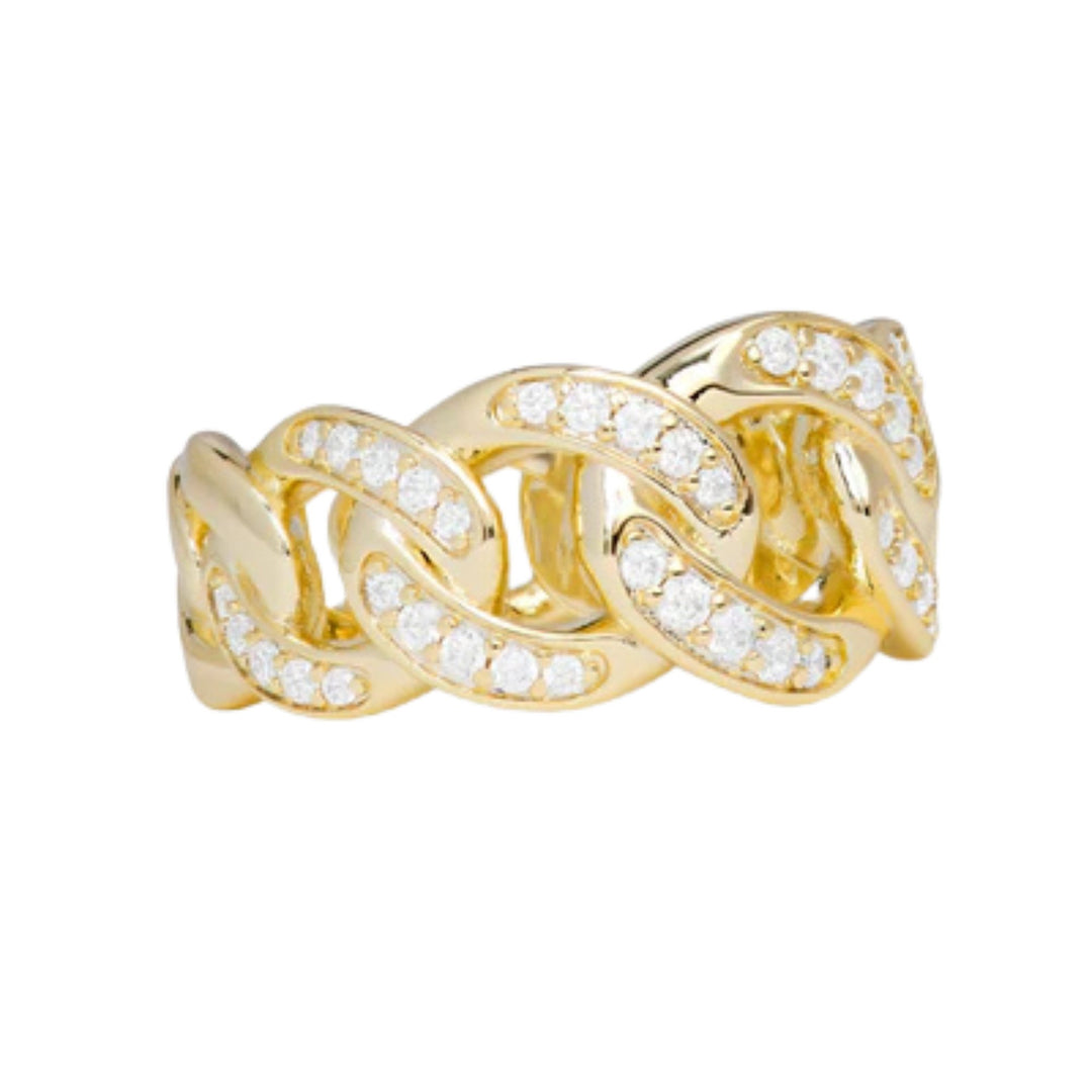 Graduated Pave Julian Ring - Gold/White