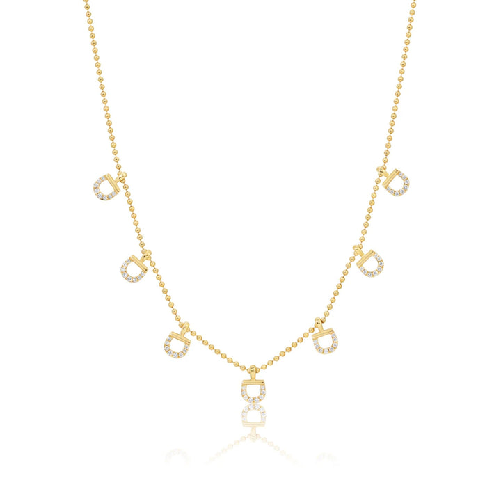 Diamond Bit YG Station Necklace