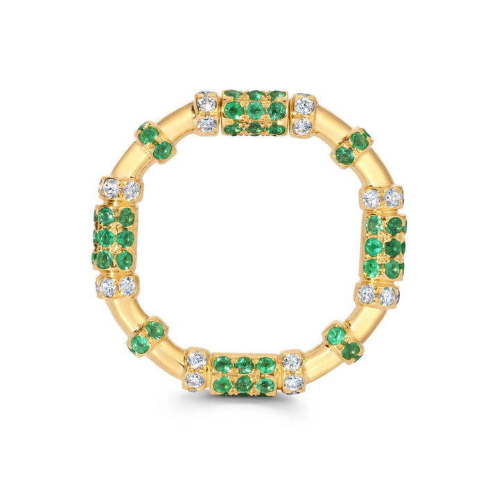 Emerald & Diamond Cavaletti Band Ring
