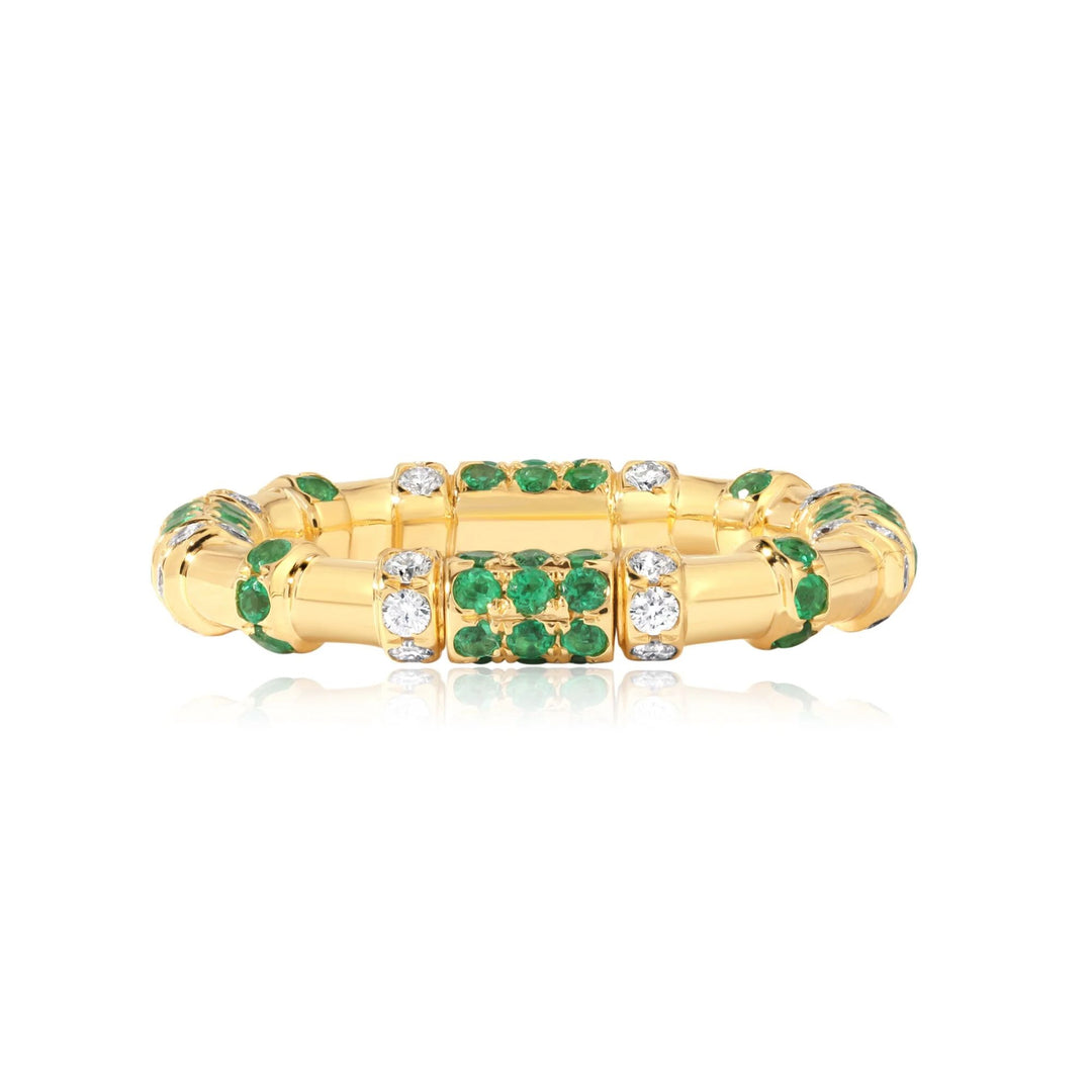 Emerald & Diamond Cavaletti Band Ring