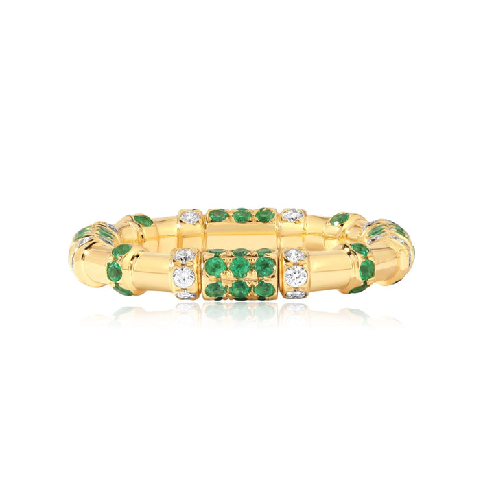 Emerald & Diamond Cavaletti Band Ring