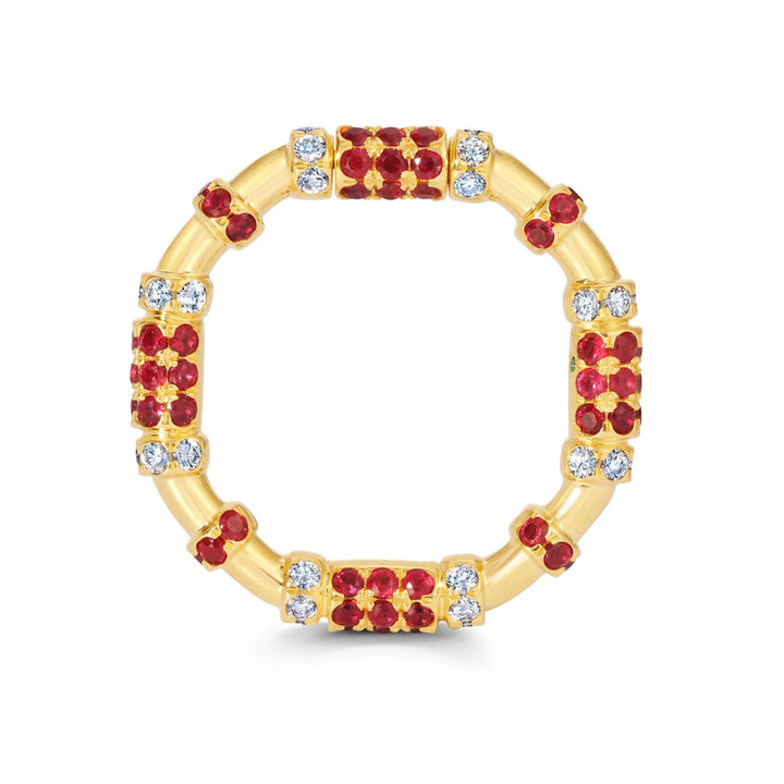 Ruby & Diamond Cavaletti Band Ring